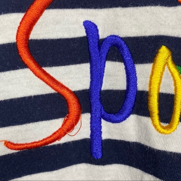 Womens Sportsgirl cropped striped t-shirt tee size XS cotton dark navy - Picture 7 of 10